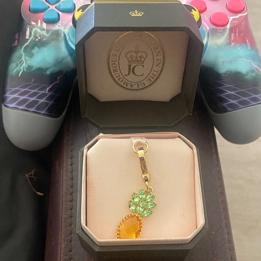 Juicy Couture Gold and Green Pineapple Necklace